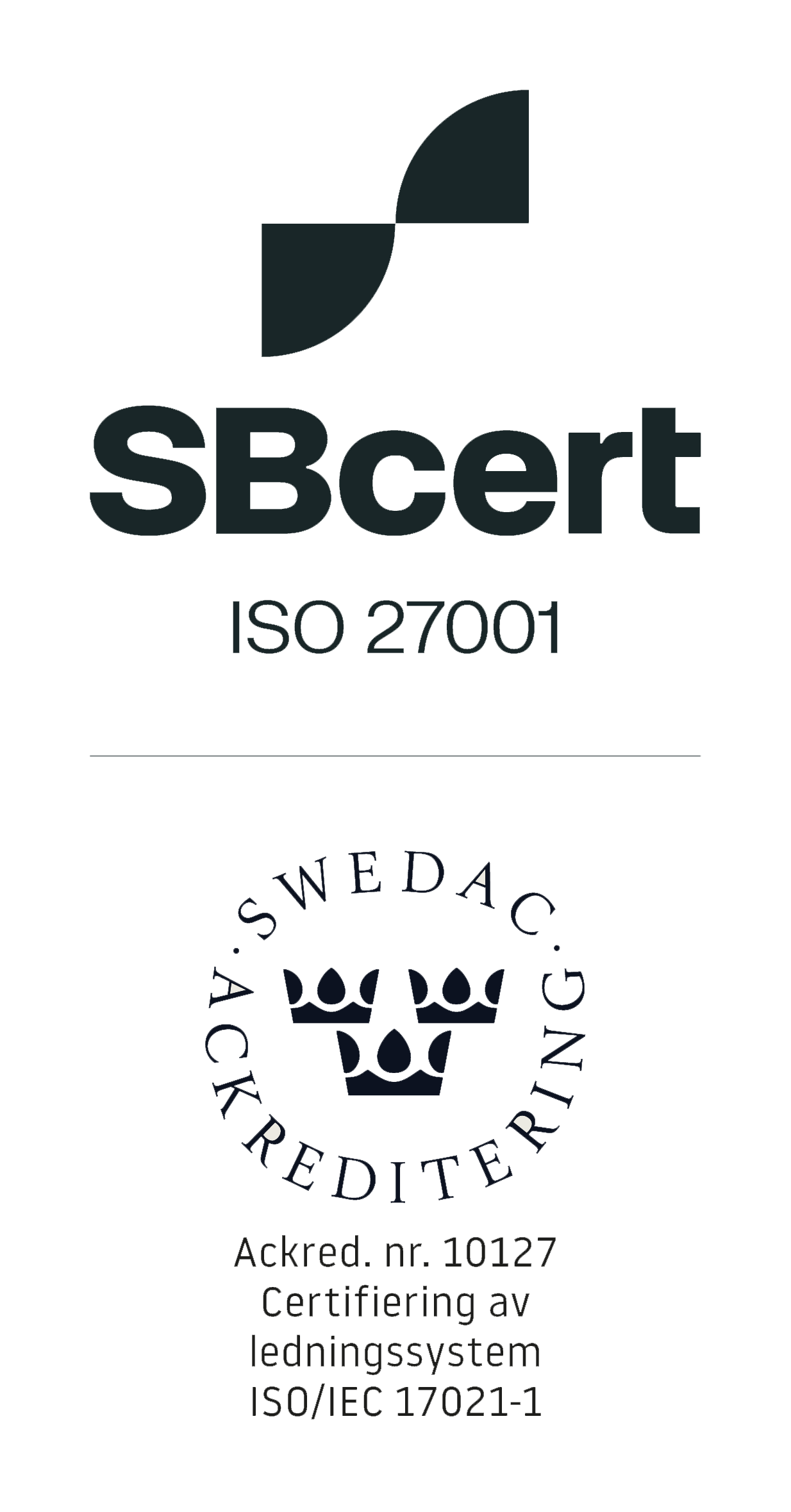 SBcert och Swedac för ISO 27001